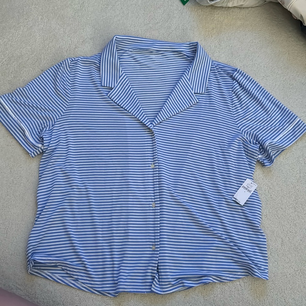 GAP Blue Striped Pajama Top